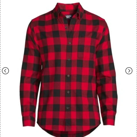 Lands' End Men's Traditional Fit Flagship Flannel Shirt - Picture 3 of 7
